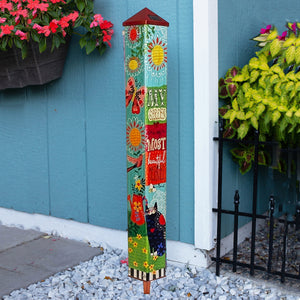 "Must Always Have Flowers" Solar Spirit Pole